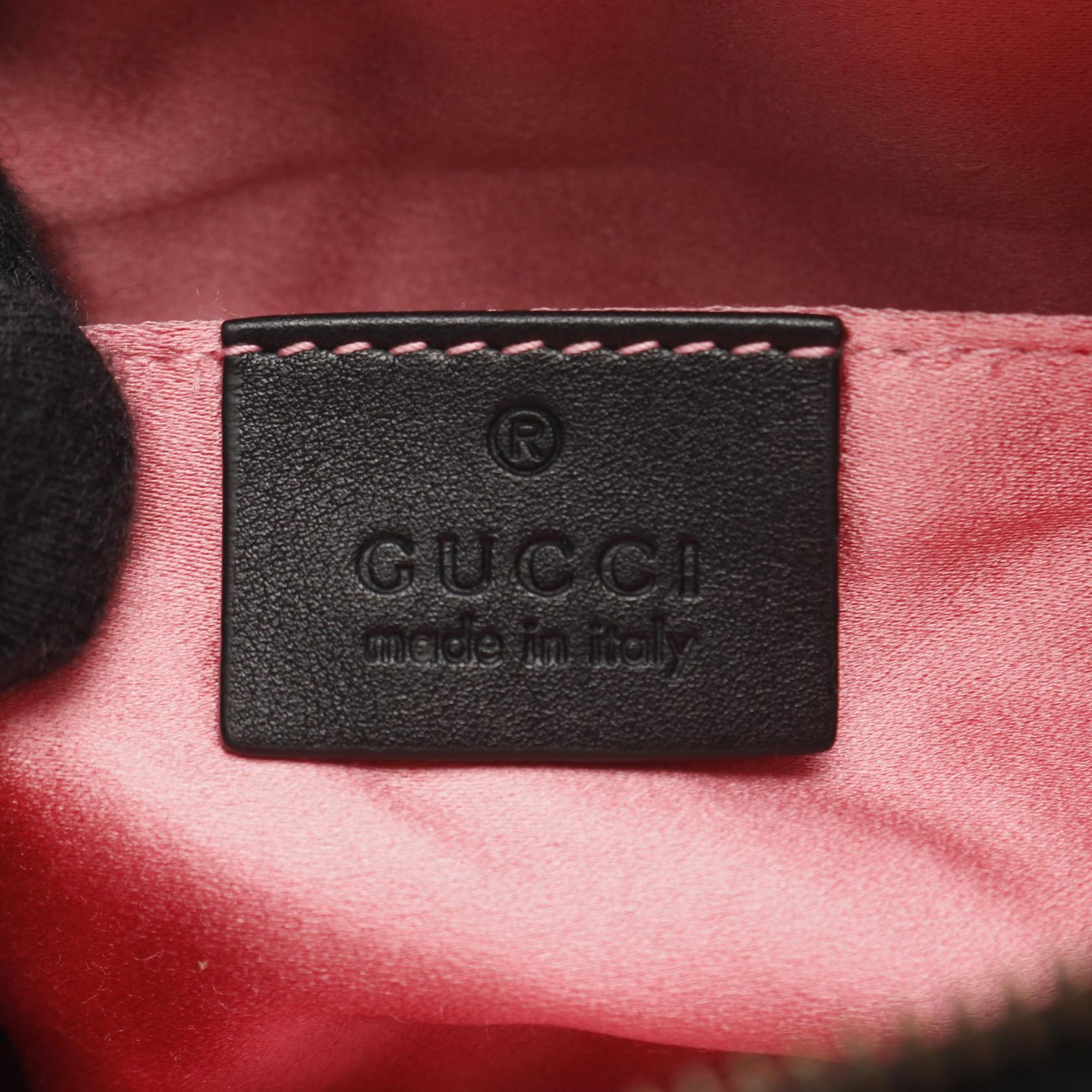 GGマーモント ウエストバッグ ボディバッグ ベロア レザー ブラック