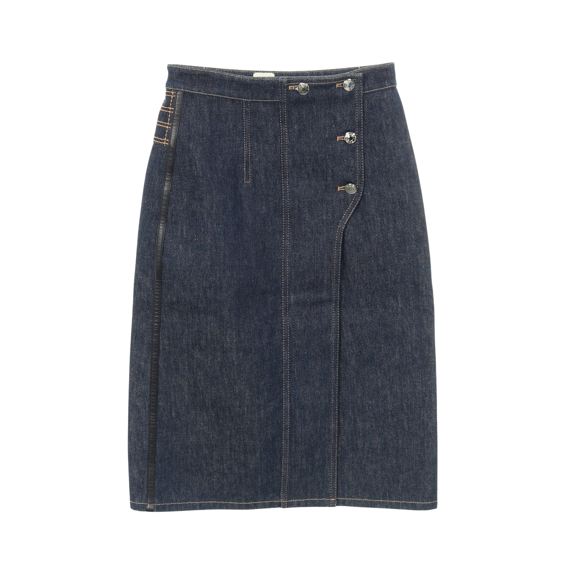 セリエボタン デニムスカート ラップスカート コットン インディゴ  