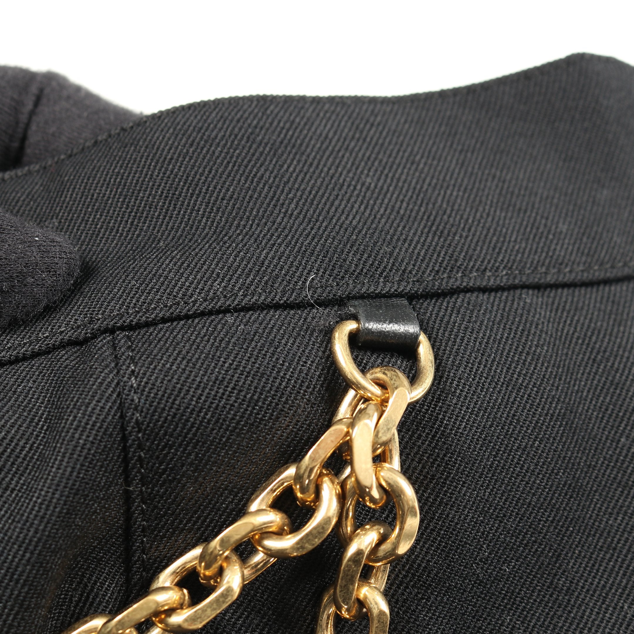 サルキーチェーン スカート ウール ブラック ゴールド セリーヌ – RECLO