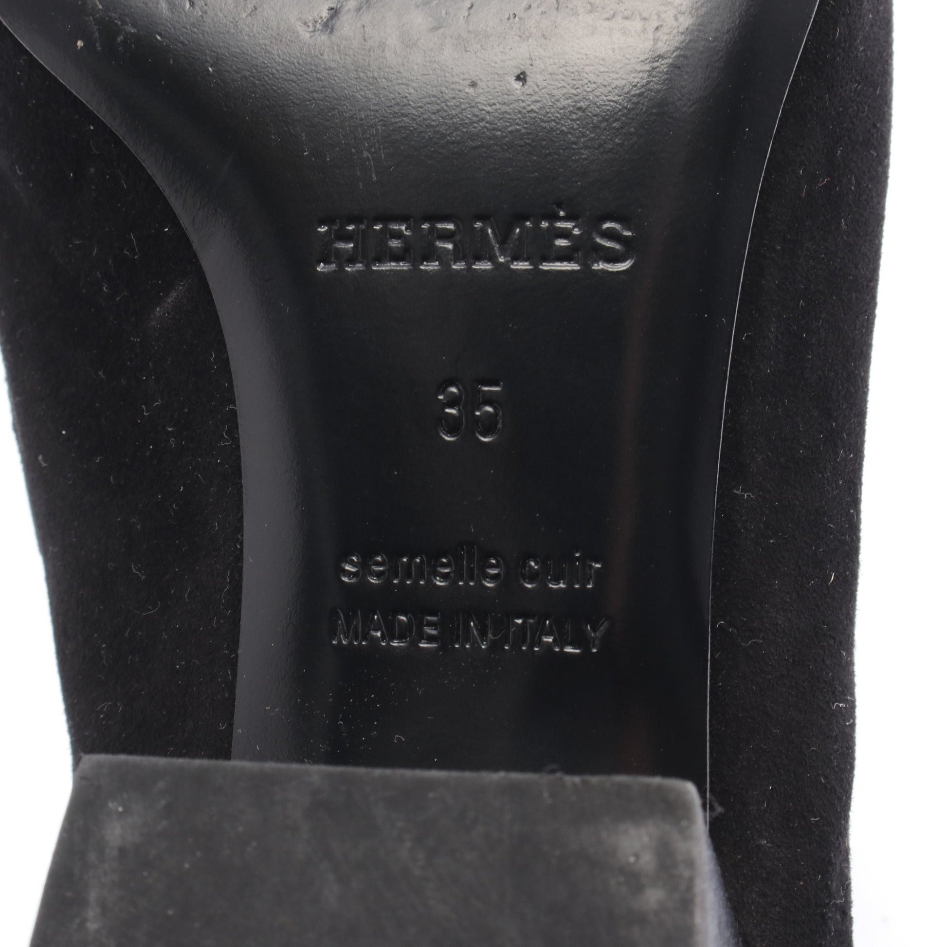 パラディ ミュール サンダル スエード ブラック エルメス シューズ HERMES