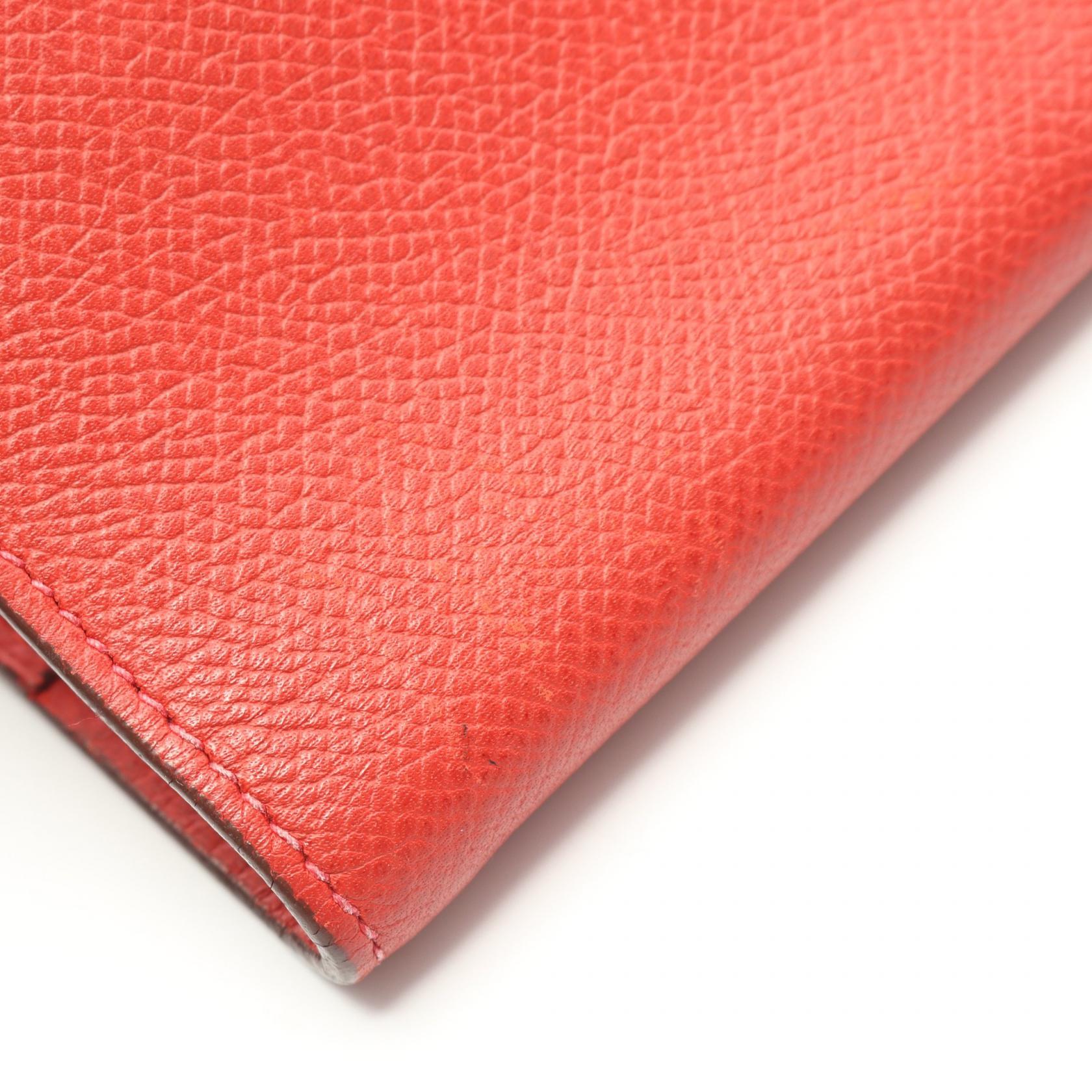 アジェンダヴィジョン ルビー 手帳カバー ヴォーエプソン レッド シルバー金具 □J刻印 エルメス 財布・小物 HERMES