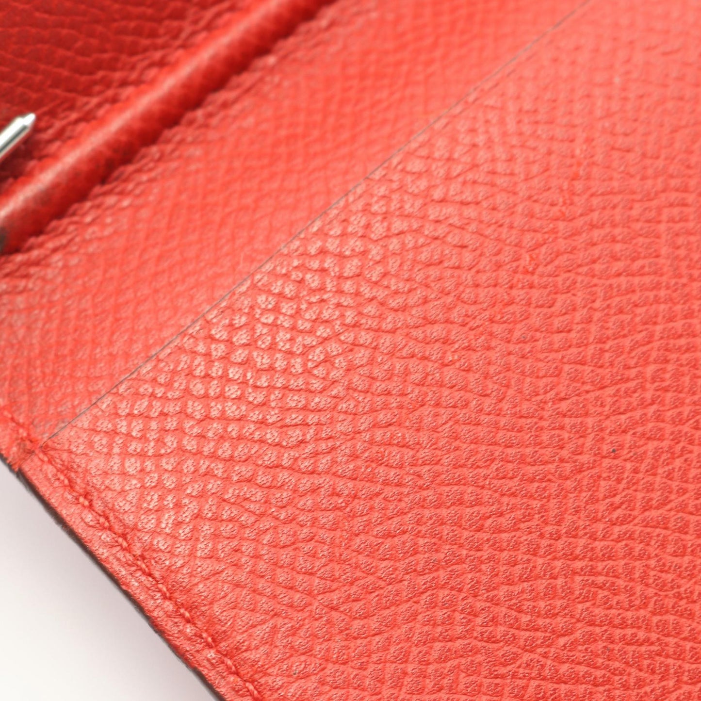 アジェンダヴィジョン ルビー 手帳カバー ヴォーエプソン レッド シルバー金具 □J刻印 エルメス 財布・小物 HERMES