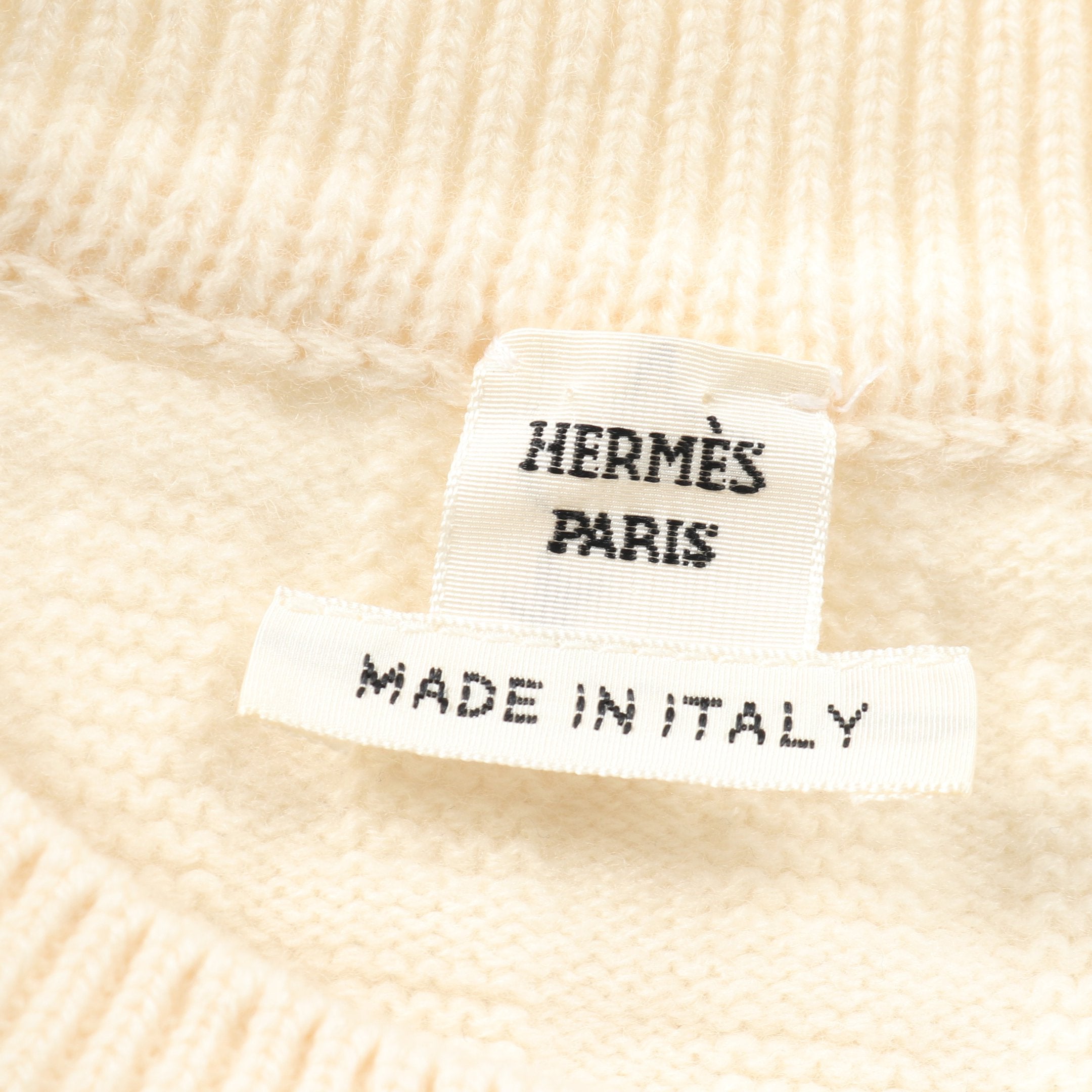 HERMÈS♡オフホワイト 長袖セーター H柄 セーター ニット クルーネック ウール オフホワイト エルメス – RECLO