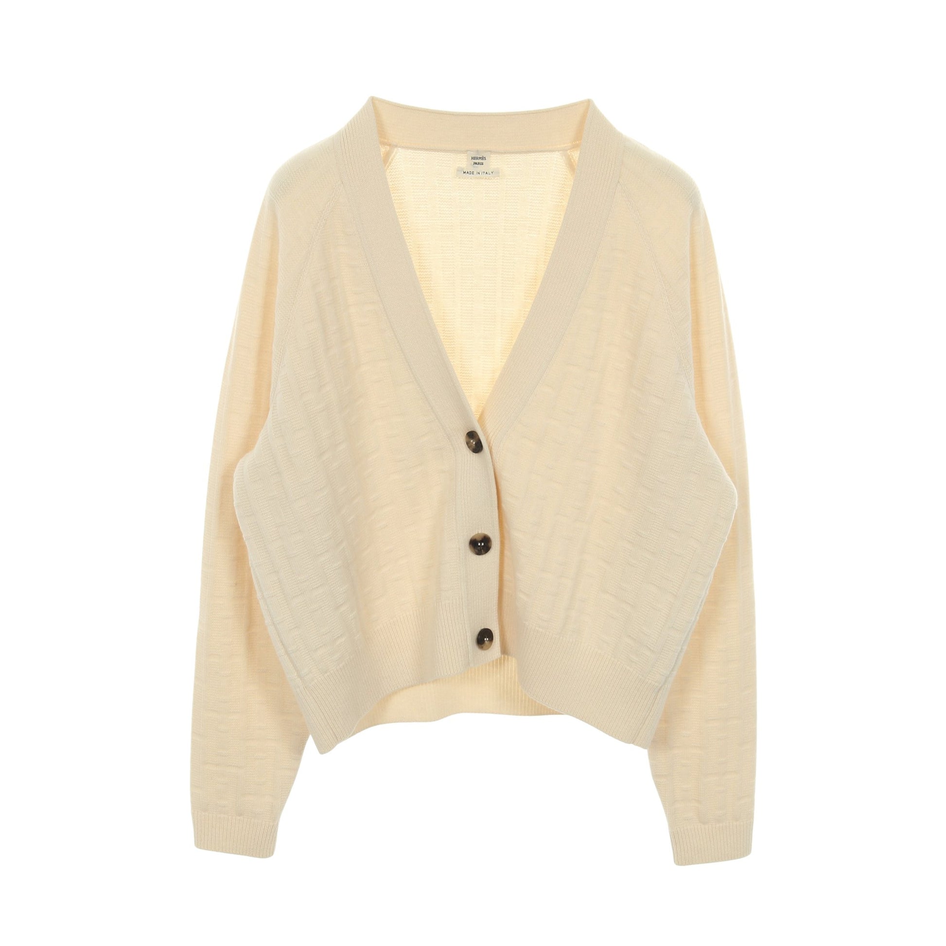 セリエボタン H柄 カーディガン ウール アイボリー エルメス – RECLO 