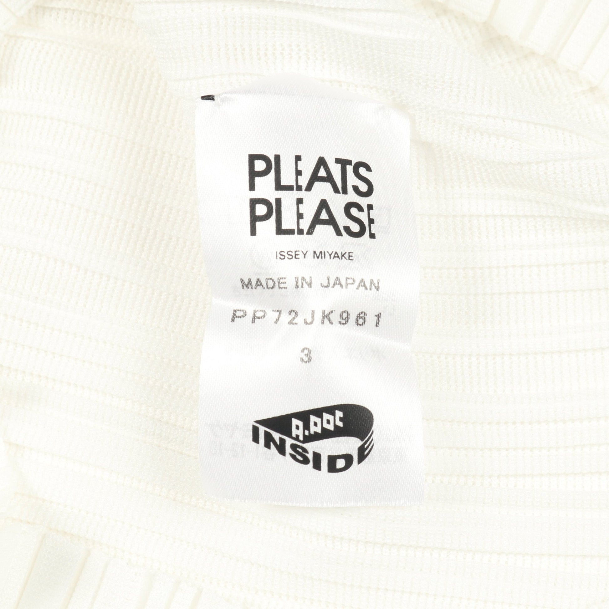 プリーツ カットソー ホワイト プリーツプリーズ トップス PLEATS PLEASE