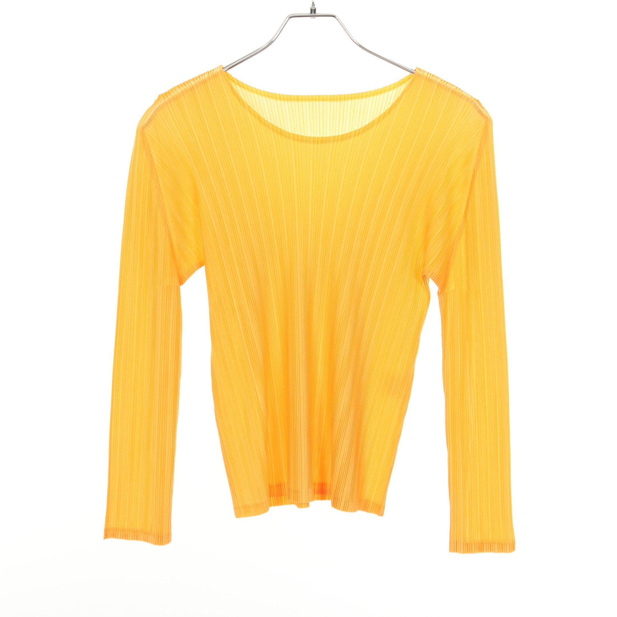 【美品】PLEATS PLEASE プリーツプリーズ　カットソー　長袖　オレンジ プリーツ カットソー 長袖 オレンジ プリーツプリーズ – RECLO