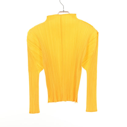 プリーツ カットソー ハイネック 長袖 イエロー プリーツプリーズ トップス PLEATS PLEASE