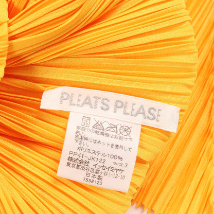 プリーツ カットソー ハイネック 長袖 イエロー プリーツプリーズ トップス PLEATS PLEASE