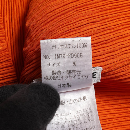 プリーツ ノーカラージャケット オレンジブラウン イッセイミヤケ アウター ISSEY MIYAKE