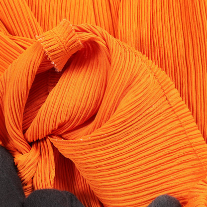 プリーツ ノーカラージャケット オレンジブラウン イッセイミヤケ アウター ISSEY MIYAKE
