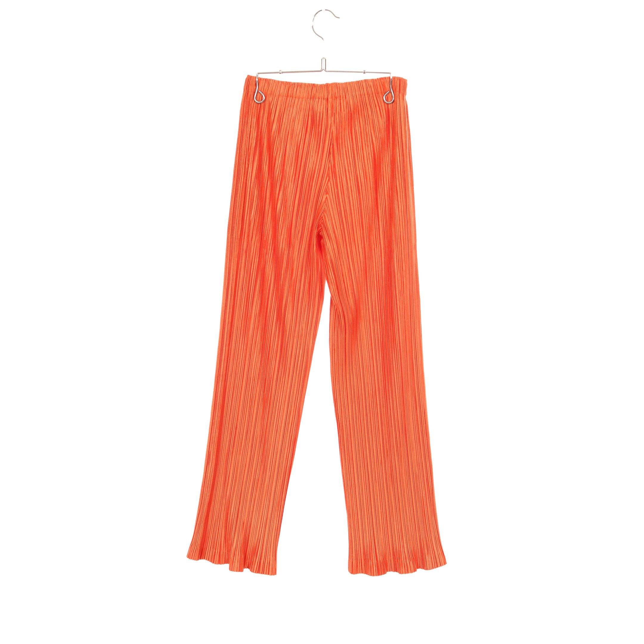 プリーツ イージーパンツ オレンジブラウン プリーツプリーズ – RECLO