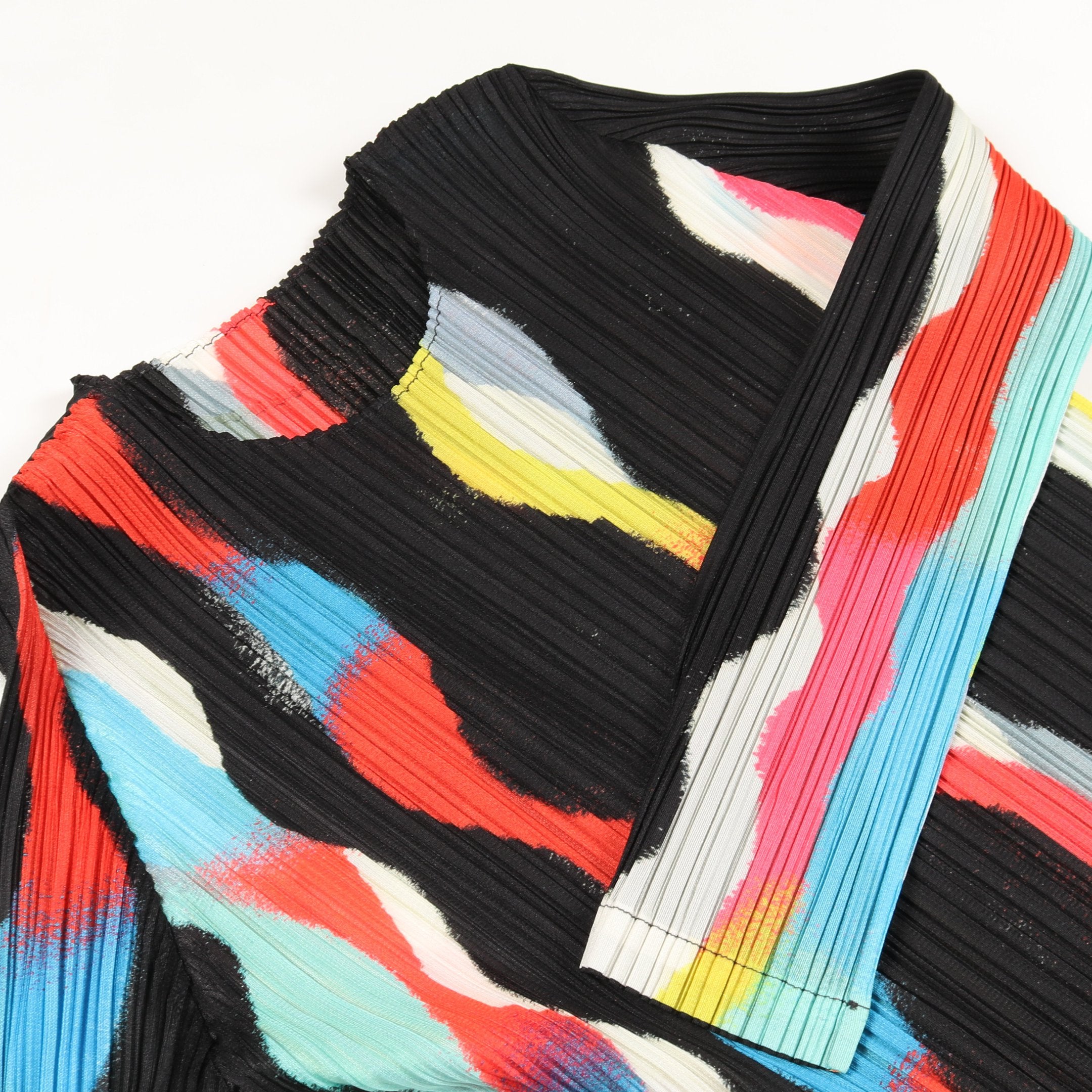 プリーツプリーズ　長袖　カットソー　マルチカラー　サイズ3 プリーツ カットソー 長袖 ブラック マルチカラー プリーツプリーズ