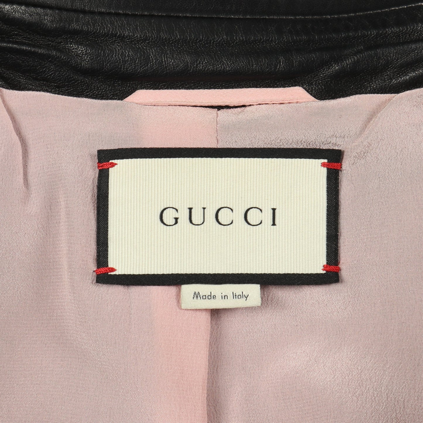 パール フリル ライダースジャケット ラムレザー ブラック グッチ アウター GUCCI