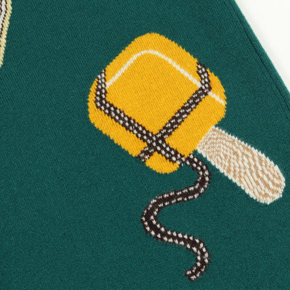 Funny Ice Cream カーディガン カシミヤ グリーン イエロー マルチカラー エルメス トップス HERMES