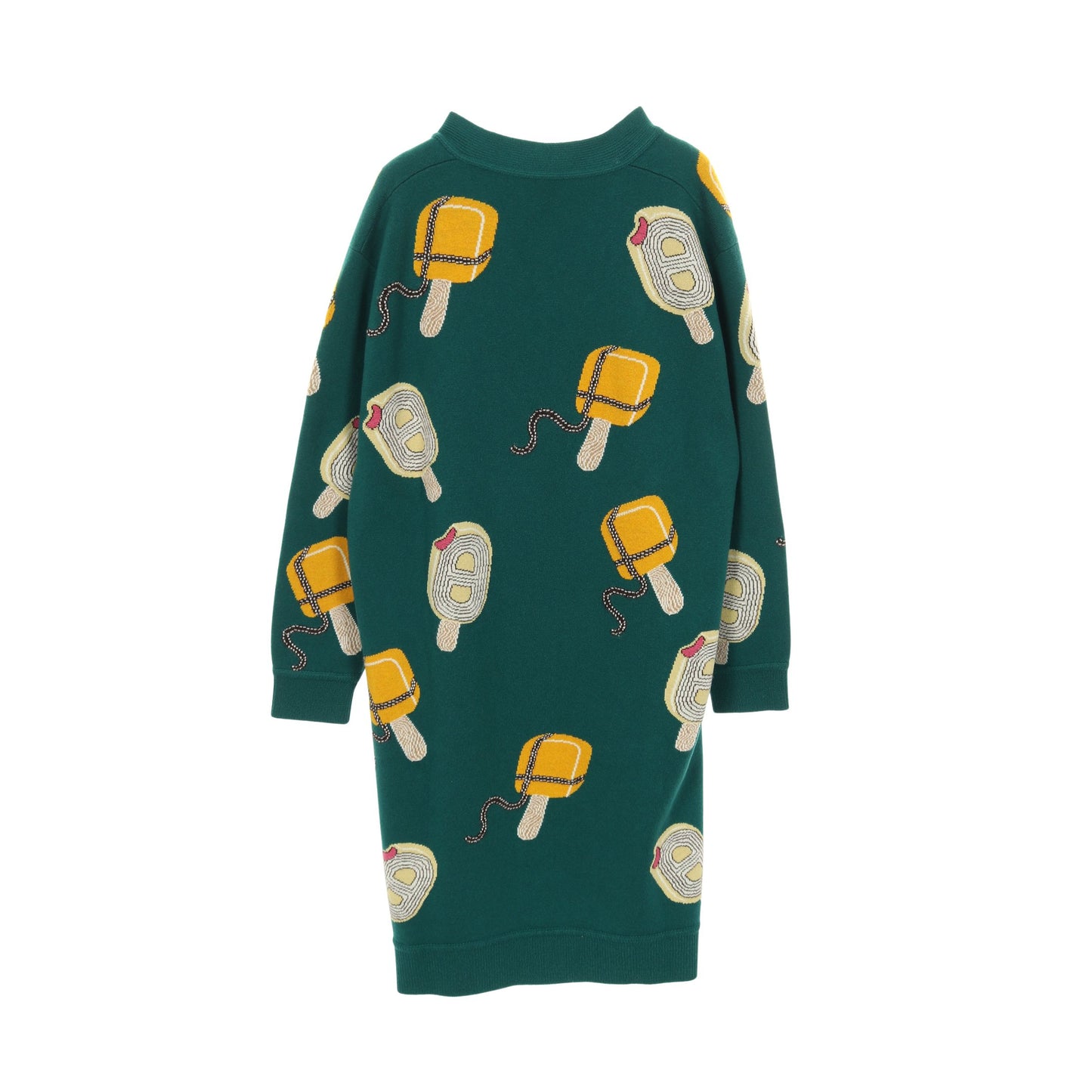 Funny Ice Cream カーディガン カシミヤ グリーン イエロー マルチカラー エルメス トップス HERMES