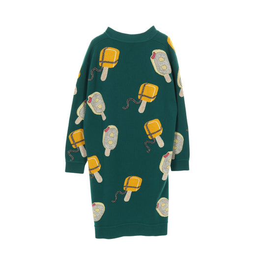 Funny Ice Cream カーディガン カシミヤ グリーン イエロー マルチカラー エルメス トップス HERMES