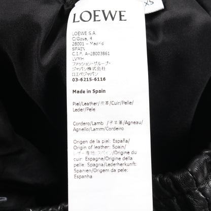 クロップド トラウザーズ パンツ レザー ブラック ロエベ ボトムス LOEWE