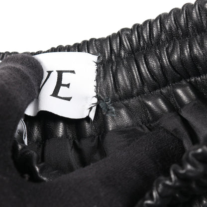 クロップド トラウザーズ パンツ レザー ブラック ロエベ ボトムス LOEWE