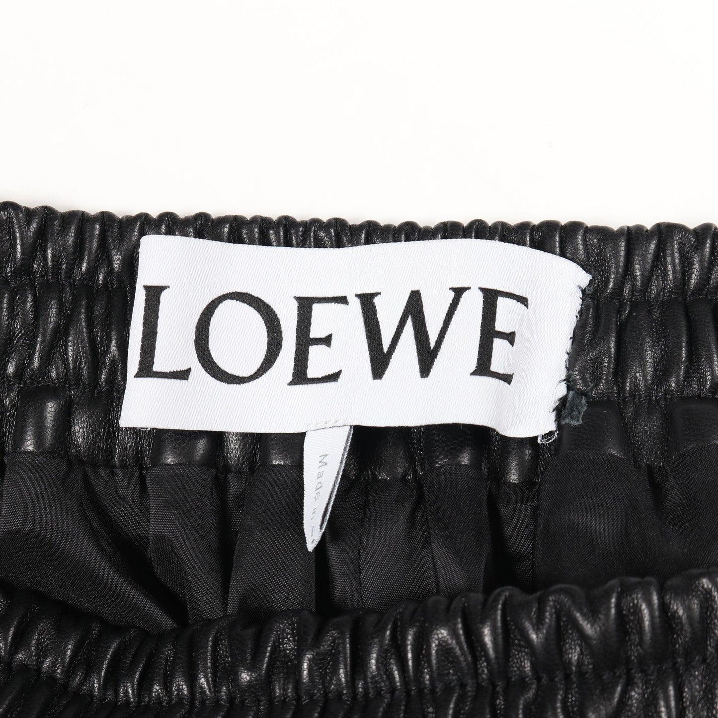 クロップド トラウザーズ パンツ レザー ブラック ロエベ ボトムス LOEWE