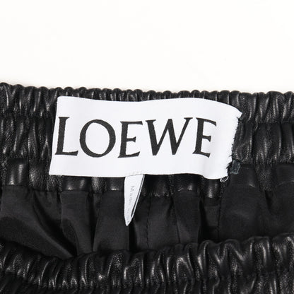クロップド トラウザーズ パンツ レザー ブラック ロエベ ボトムス LOEWE