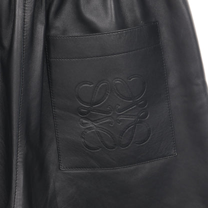クロップド トラウザーズ パンツ レザー ブラック ロエベ ボトムス LOEWE