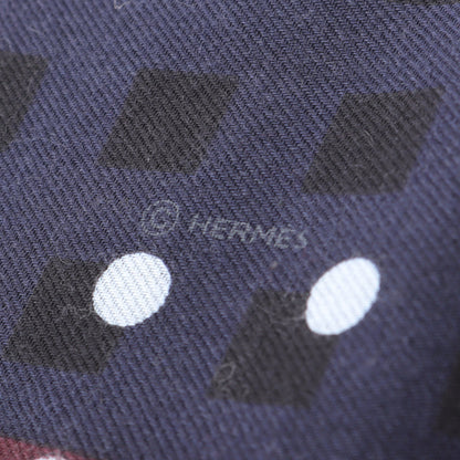 ショール ストール ドット 総柄 カシミヤ シルク ネイビー ボルドー エルメス 財布・小物 HERMES