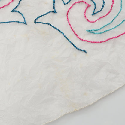 ストール 刺繍 シルク ホワイト マルチカラー エトロ 財布・小物 ETRO