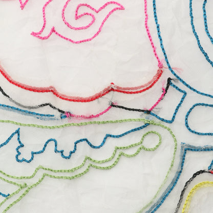 ストール 刺繍 シルク ホワイト マルチカラー エトロ 財布・小物 ETRO