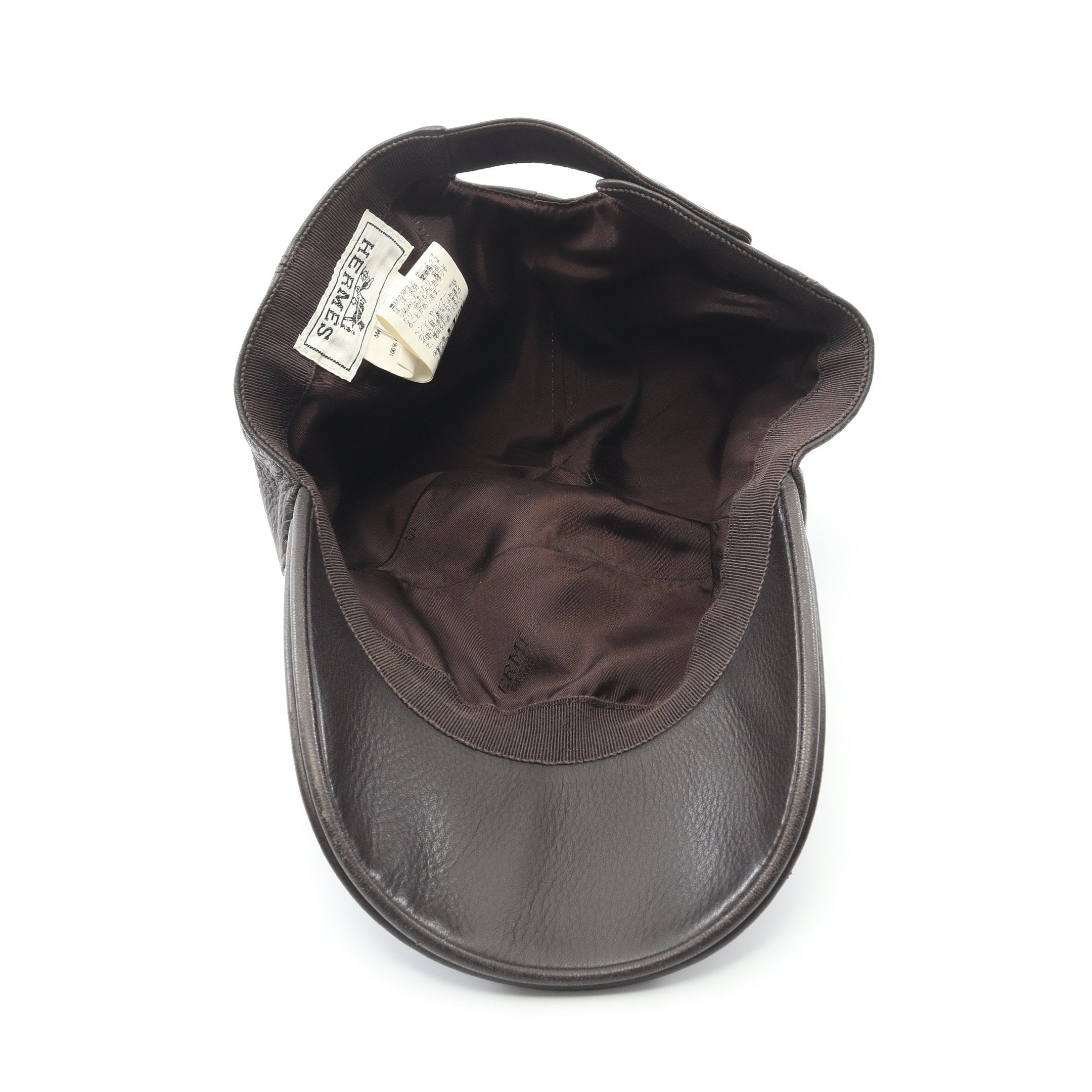 HERMES キャップ H刺繍 キャップ レザー ダークブラウン エルメス – RECLO