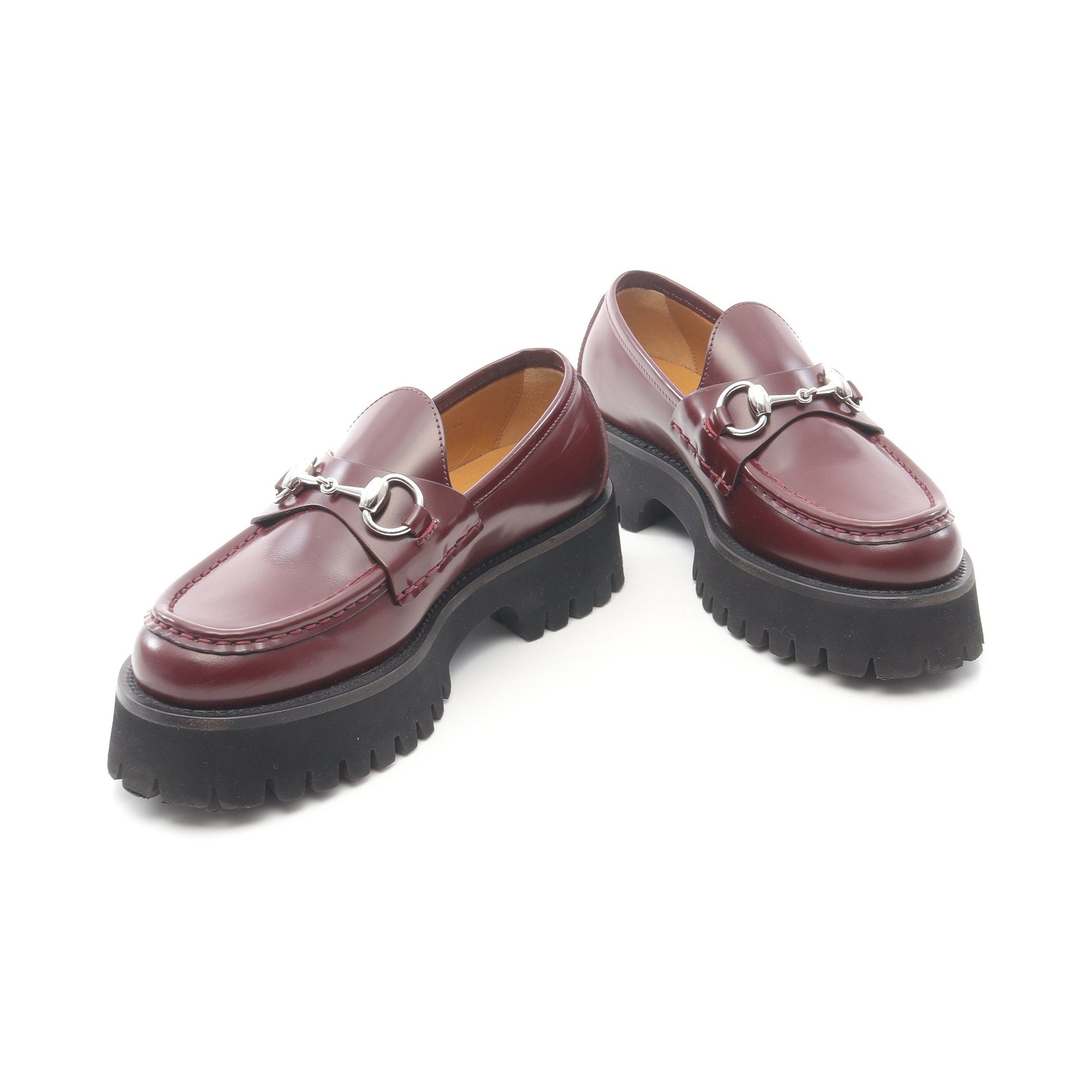 ホースビット ローファー レザー ボルドー グッチ シューズ GUCCI