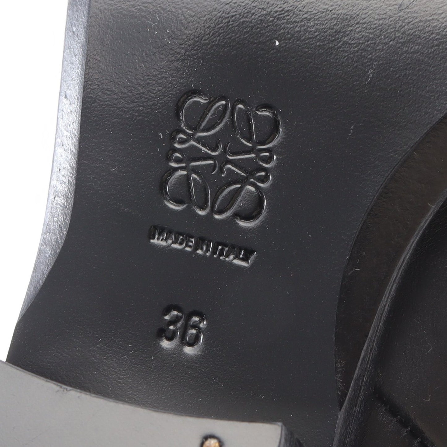 アナグラム ポインテッドトゥ ウエスタン ブーツ レザー ブラック ロエベ シューズ LOEWE