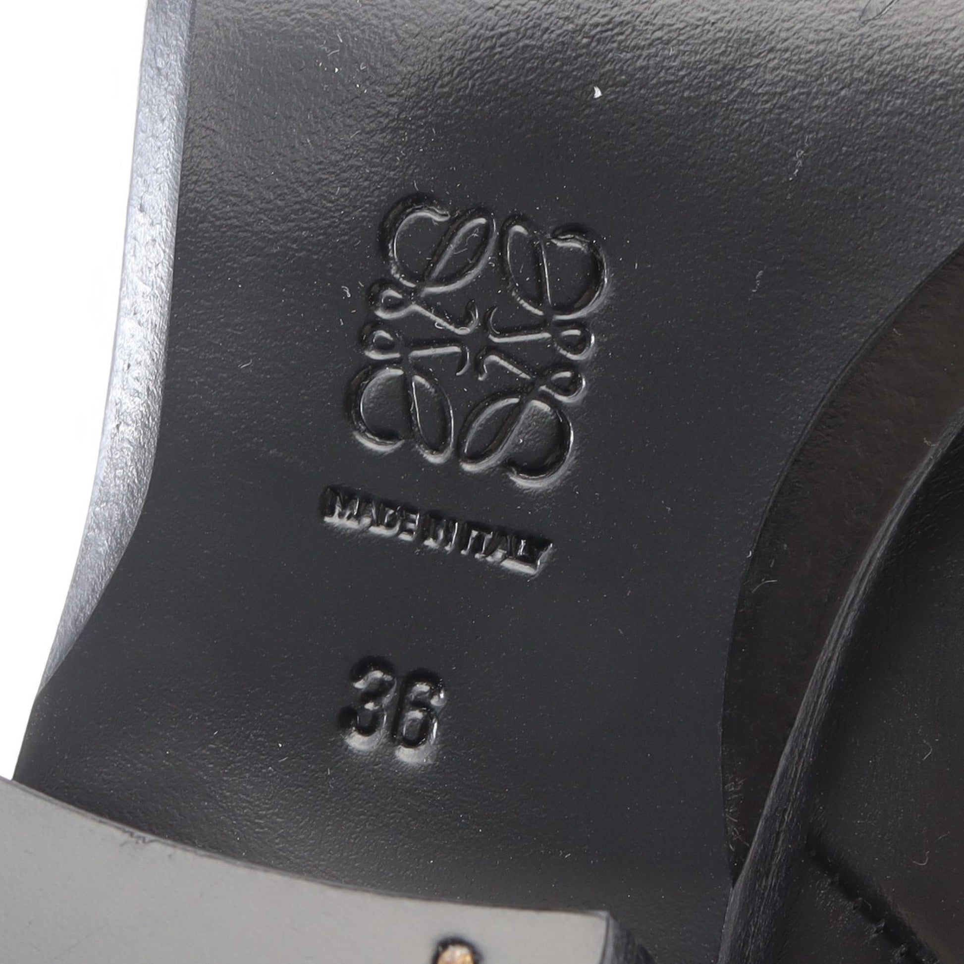 アナグラム ポインテッドトゥ ウエスタン ブーツ レザー ブラック ロエベ シューズ LOEWE