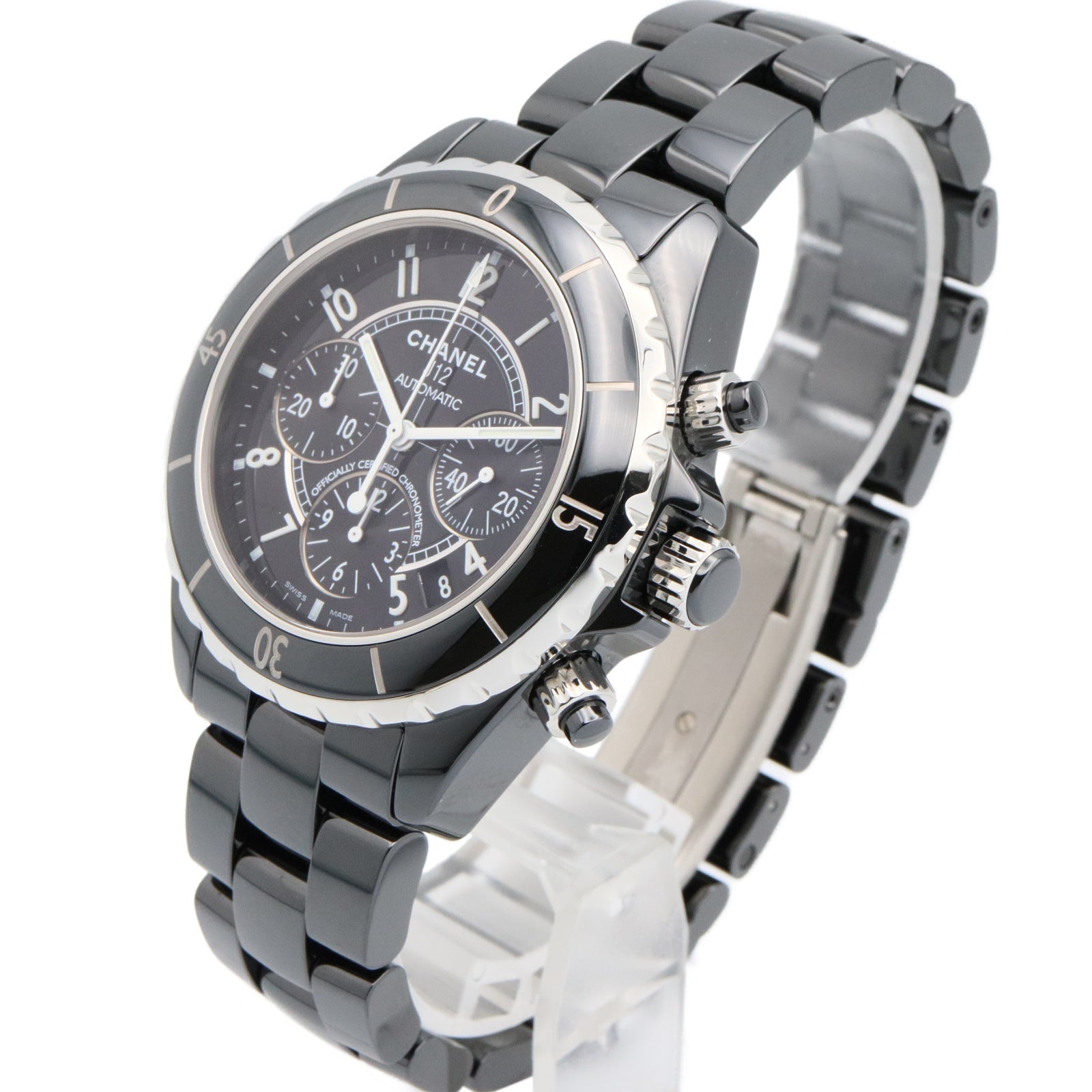 J12 クロノグラフ メンズ 腕時計 自動巻き セラミック ブラック