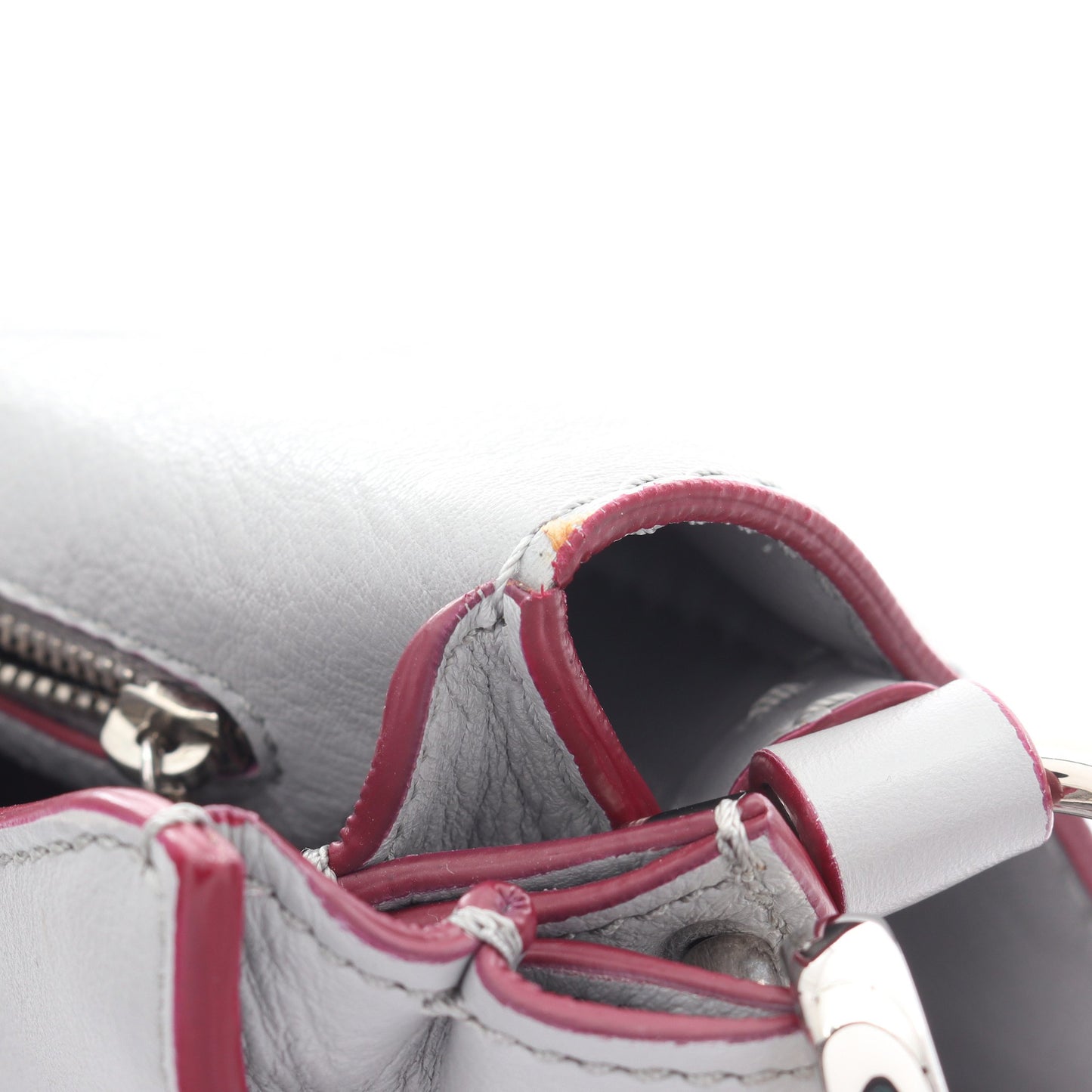 ダブルT ハンドバッグ レザー ライトグレー 2WAY トッズ バッグ TOD'S