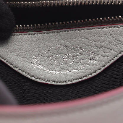 ダブルT ハンドバッグ レザー ライトグレー 2WAY トッズ バッグ TOD'S