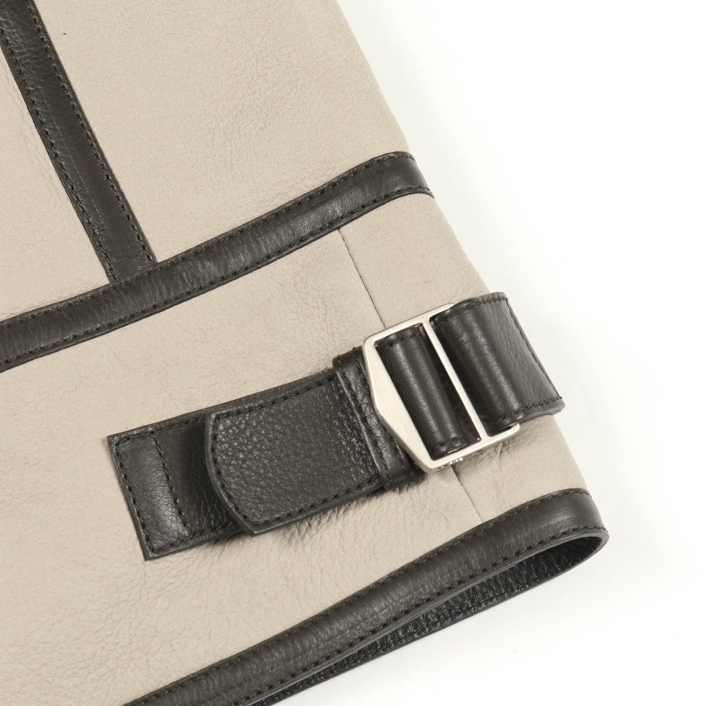ジレ ベスト ムートン ラムレザー グレーベージュ エルメス アウター HERMES