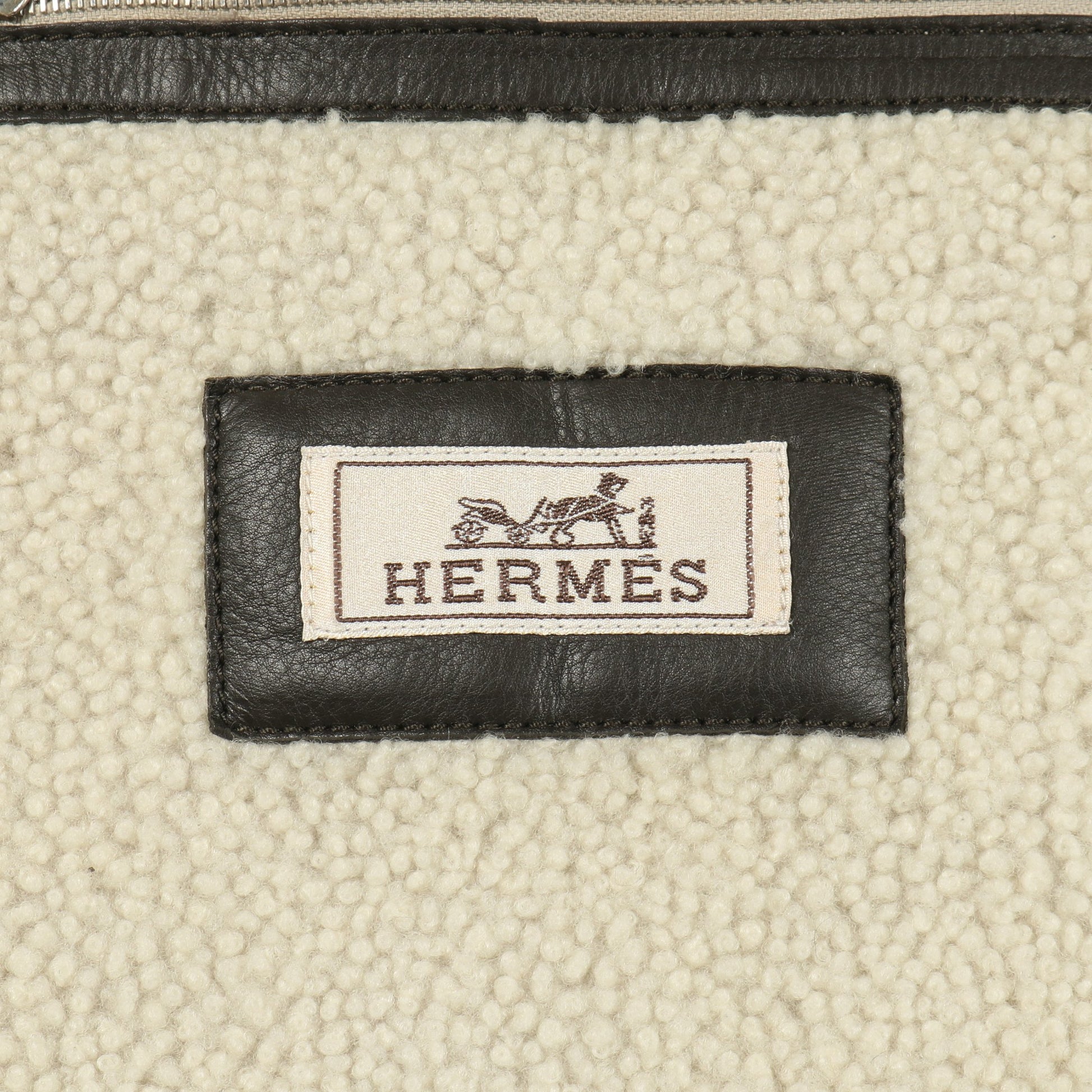 ジレ ベスト ムートン ラムレザー グレーベージュ エルメス アウター HERMES