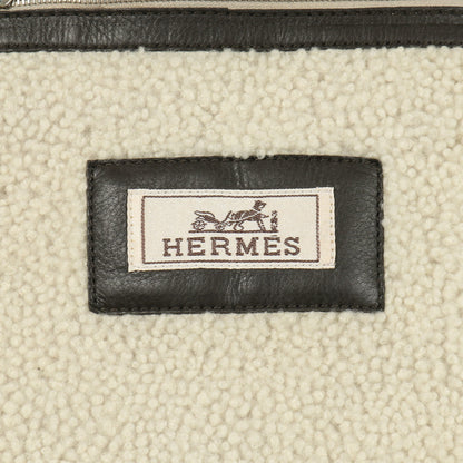 ジレ ベスト ムートン ラムレザー グレーベージュ エルメス アウター HERMES
