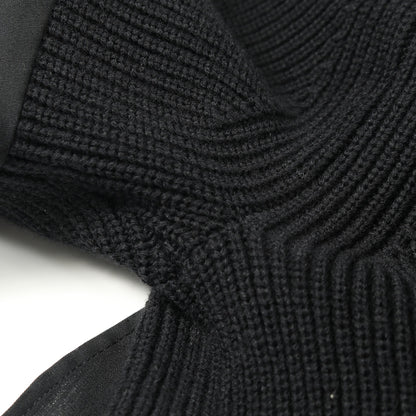 ワンピース 半袖 コットン ブラック プリーツ ニット切替 サカイ ワンピース sacai