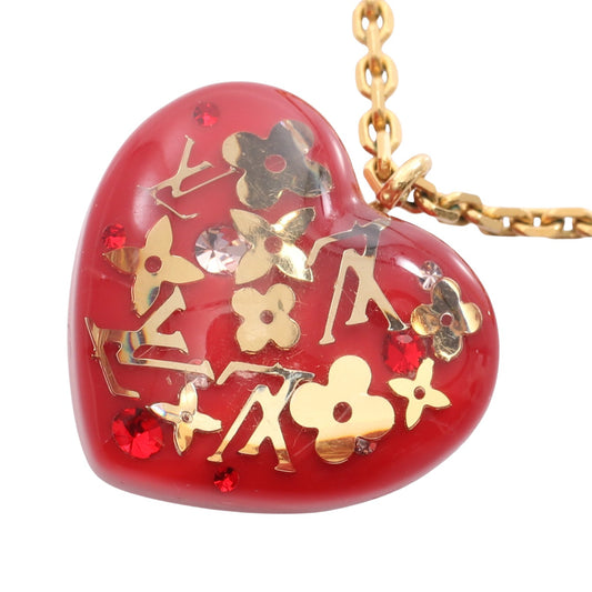 パンダンティフ クール アンクルージョン ポムダムール ネックレス ハート レジン GP レッド ゴールド ルイヴィトン アクセサリー LOUIS VUITTON
