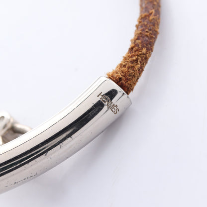 ヴィヴィリデ ファンタジーハート カデナ チョーカー ネックレス レザー シルバー ブラウン エルメス アクセサリー HERMES