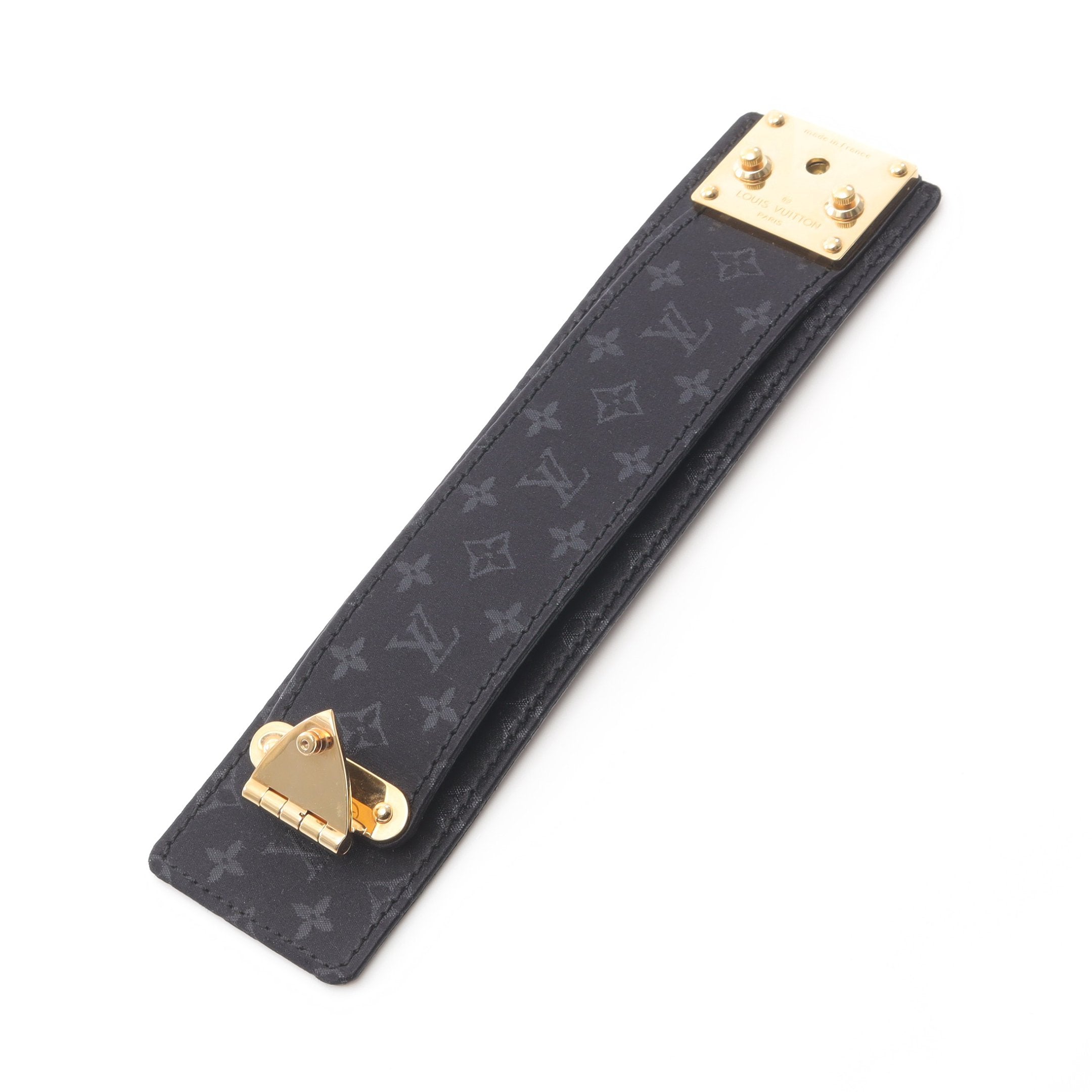 LOUIS VUITTON バングル ブラックレザー Louis Vuitton レザーバングル 黒 中古・古着通販】LOUIS VUITTON