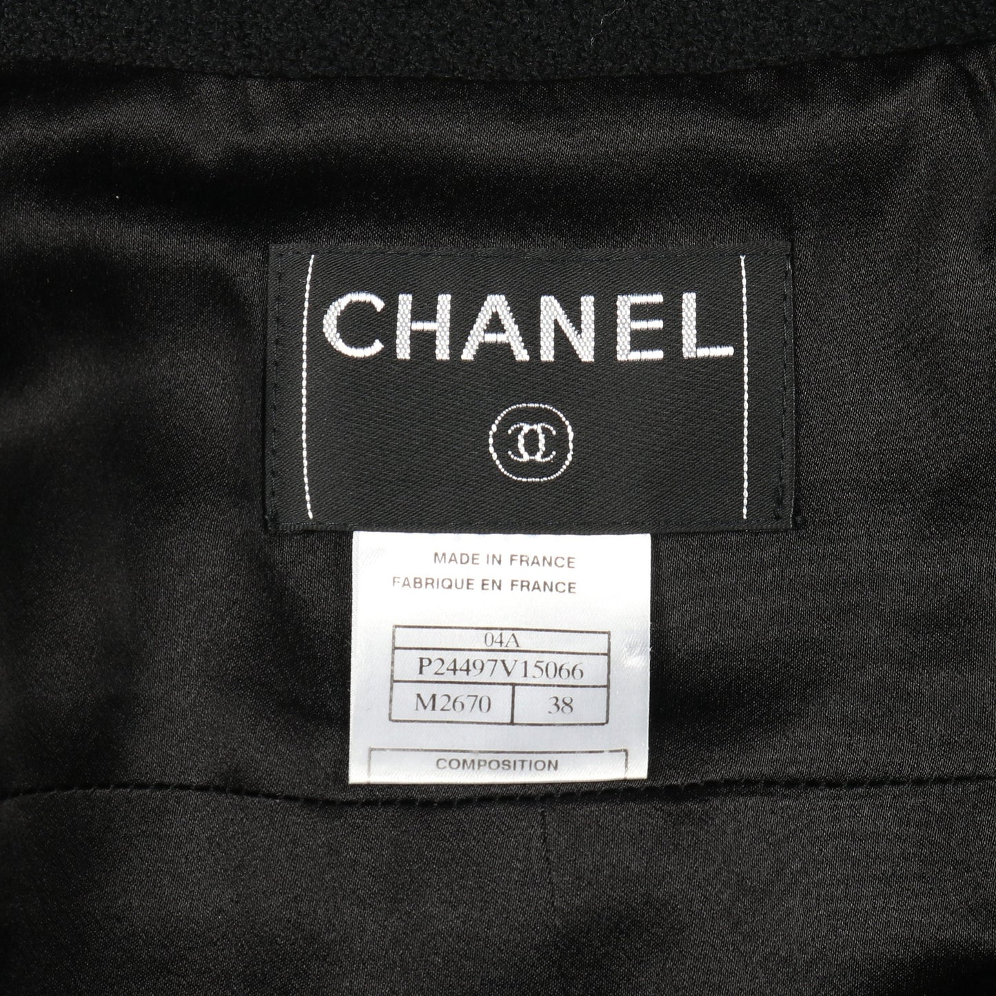 ココマーク ツイード ジャケット ウール ブラック ホワイト シャネル アウター CHANEL