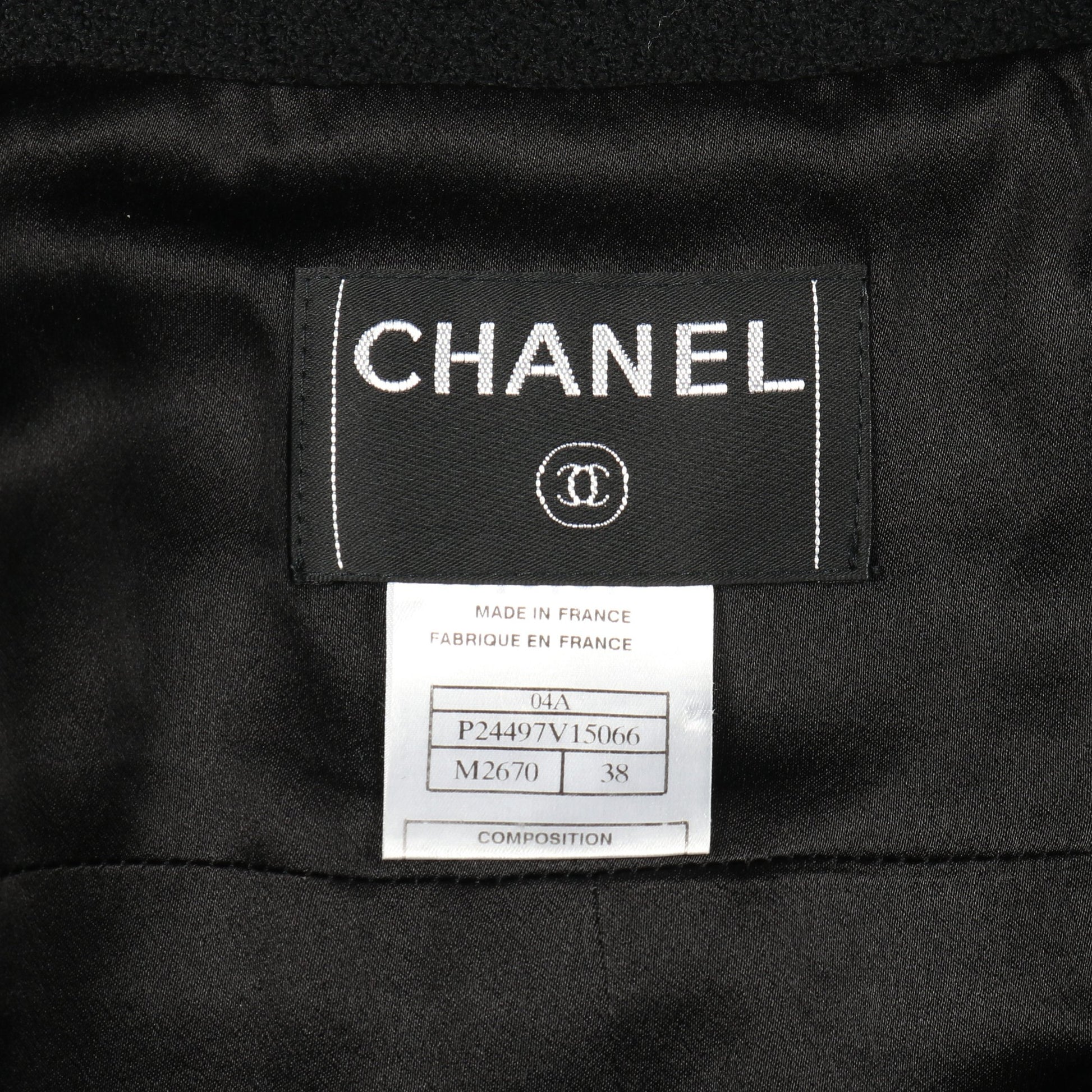 ココマーク ツイード ジャケット ウール ブラック ホワイト シャネル アウター CHANEL