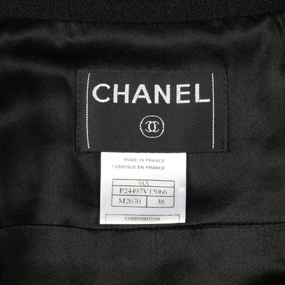 ココマーク ツイード ジャケット ウール ブラック ホワイト シャネル アウター CHANEL