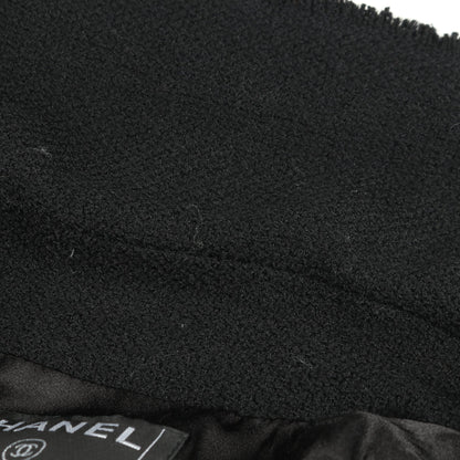 ココマーク ツイード ジャケット ウール ブラック ホワイト シャネル アウター CHANEL