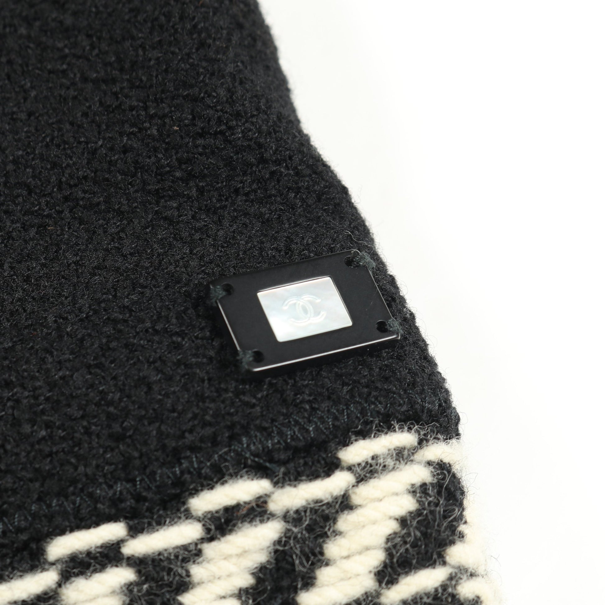 ココマーク ツイード ジャケット ウール ブラック ホワイト シャネル アウター CHANEL