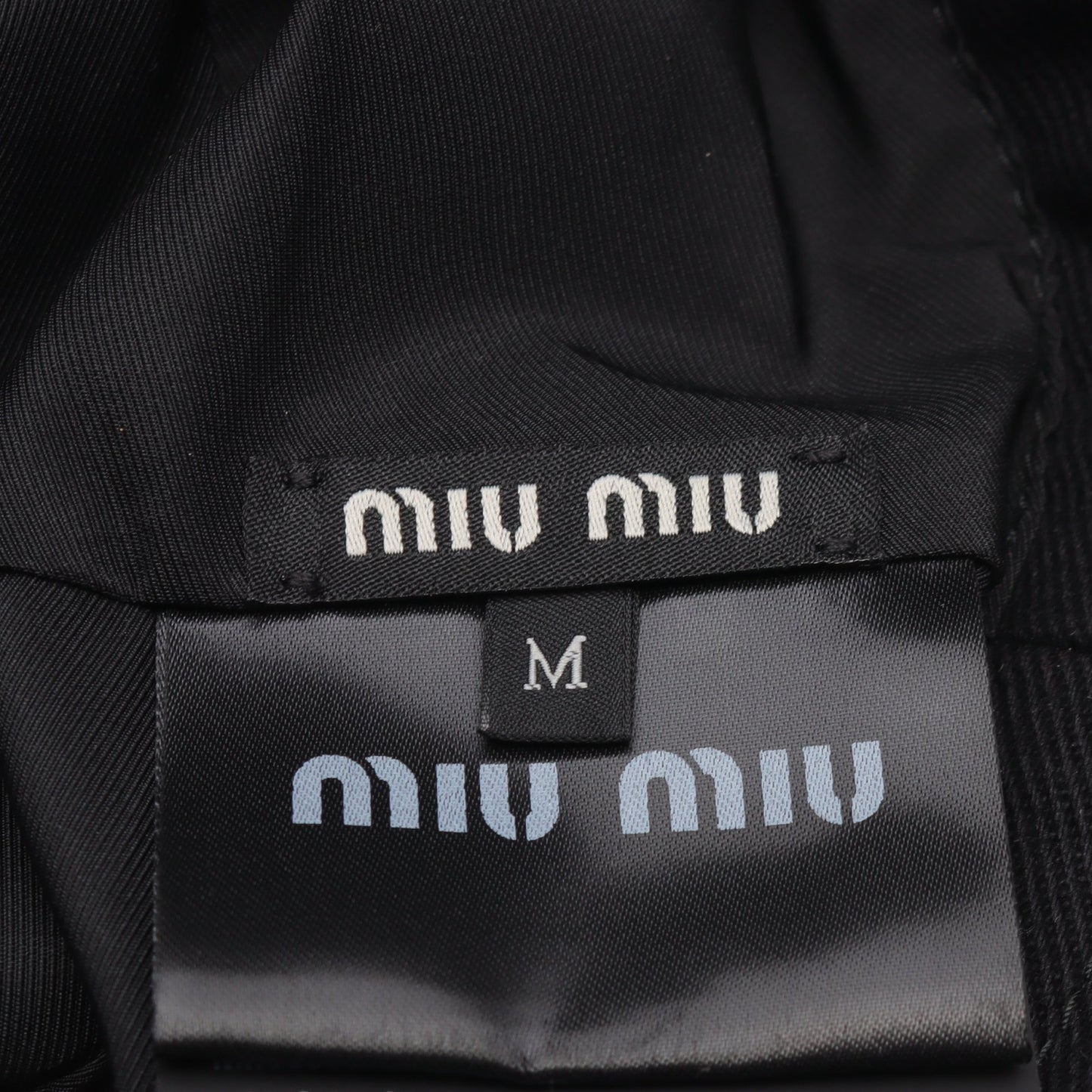 バケット ハット 帽子 ロゴ刺繍 コットン ブラック ミュウミュウ 財布・小物 miu miu