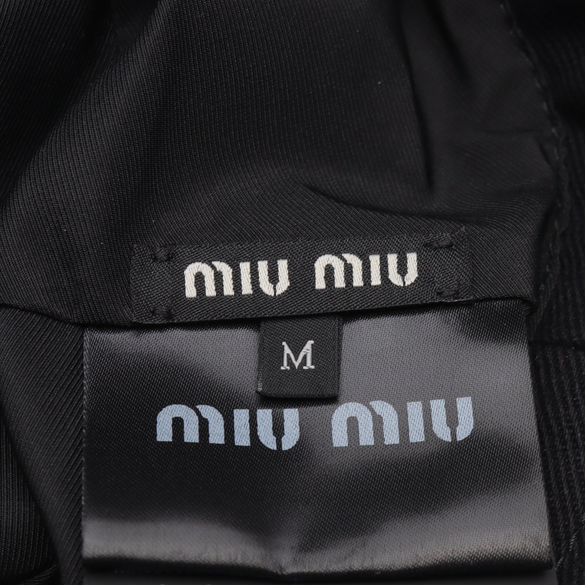 バケット ハット 帽子 ロゴ刺繍 コットン ブラック ミュウミュウ 財布・小物 miu miu