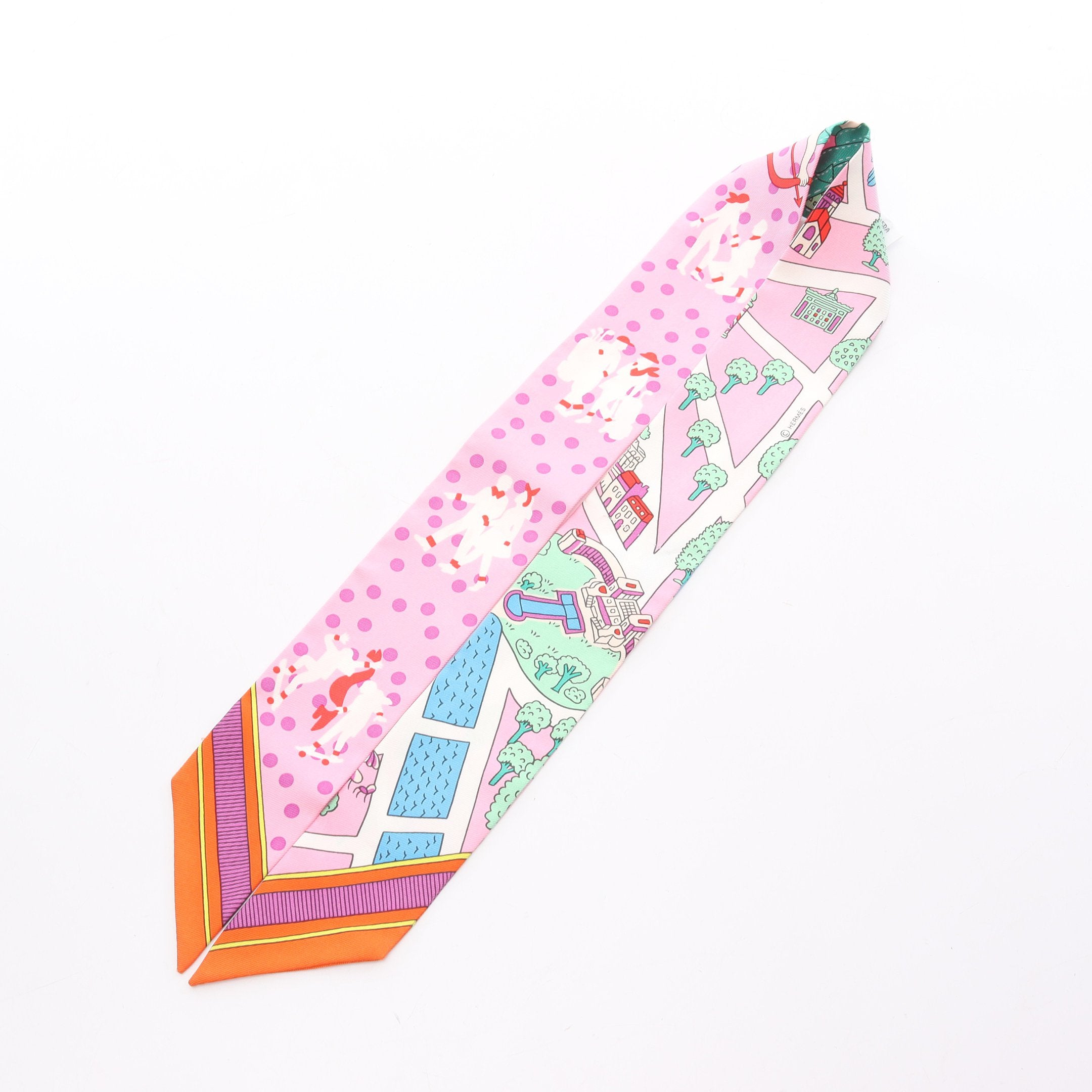 ツイリー LES NOUVEAUX AMOUREUX DE PARIS リボン スカーフ シルク